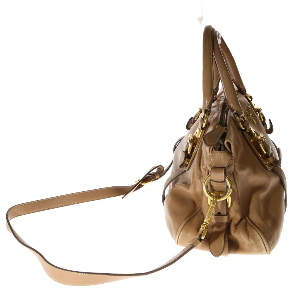 PRADA(プラダ) ハンドバッグ 2way ハンドバッグ ショルダーバッグ ベージュ ゴールド金具 レザー BN1903