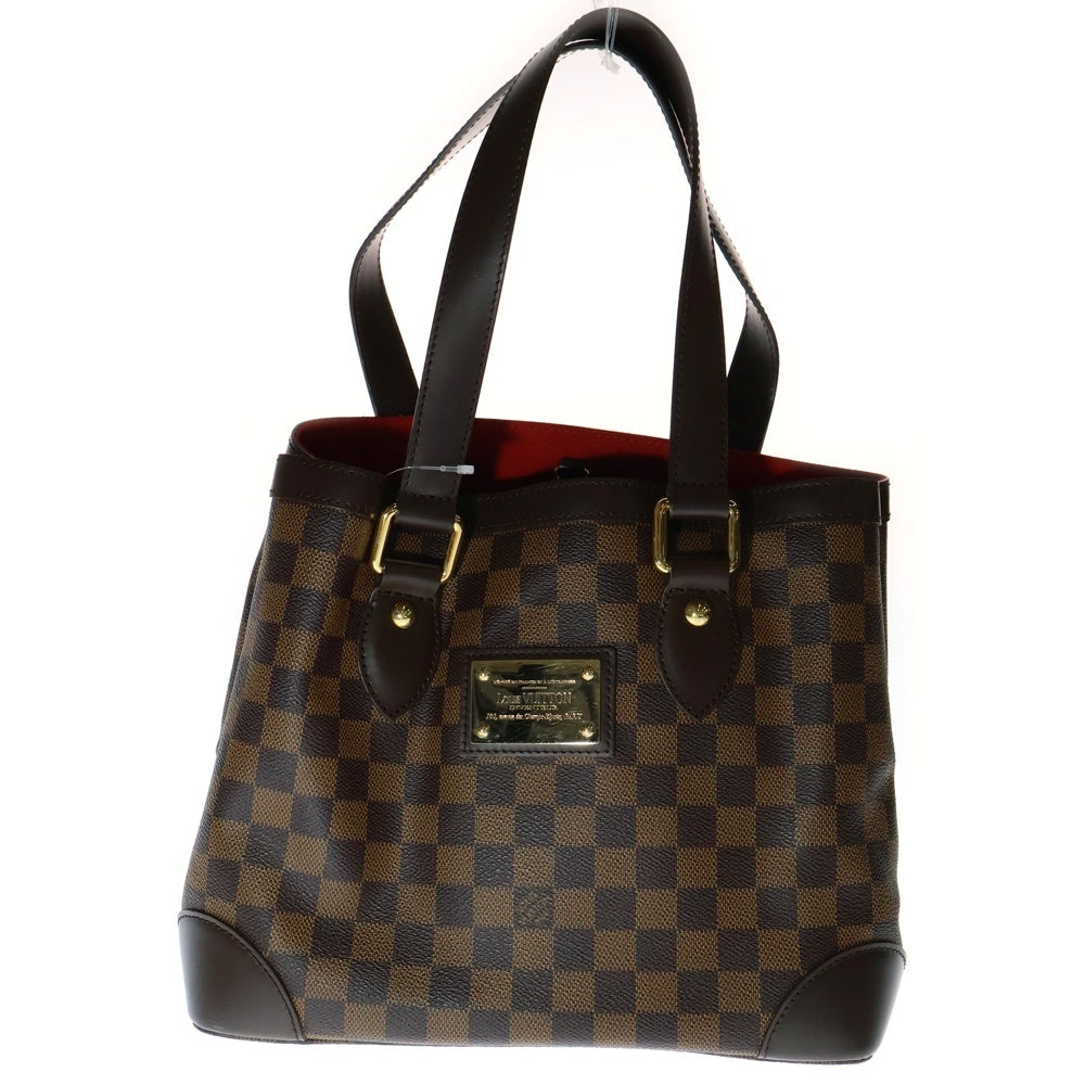 LOUIS VUITTON(ルイヴィトン) ダミエ ハムステッドPM ハンドバッグ トートバッグ ブラウン レザー×PVC ゴールド金具 N51205