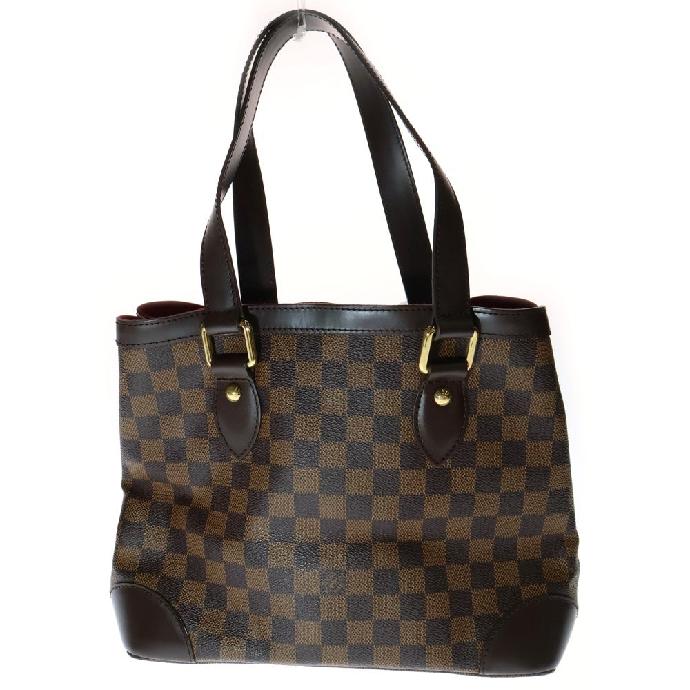LOUIS VUITTON(ルイヴィトン) ダミエ ハムステッドPM ハンドバッグ トートバッグ ブラウン レザー×PVC ゴールド金具 N51205
