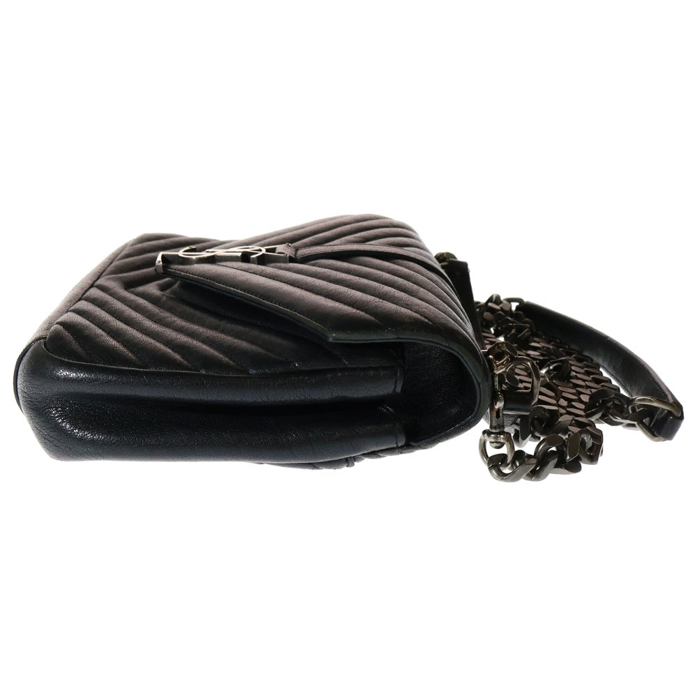 YVES SAINT LAURENT(イヴサンローラン) チェーンショルダーバッグ キルティングバッグ ハンドバッグ ブラック シルバー金具 レザー 428056