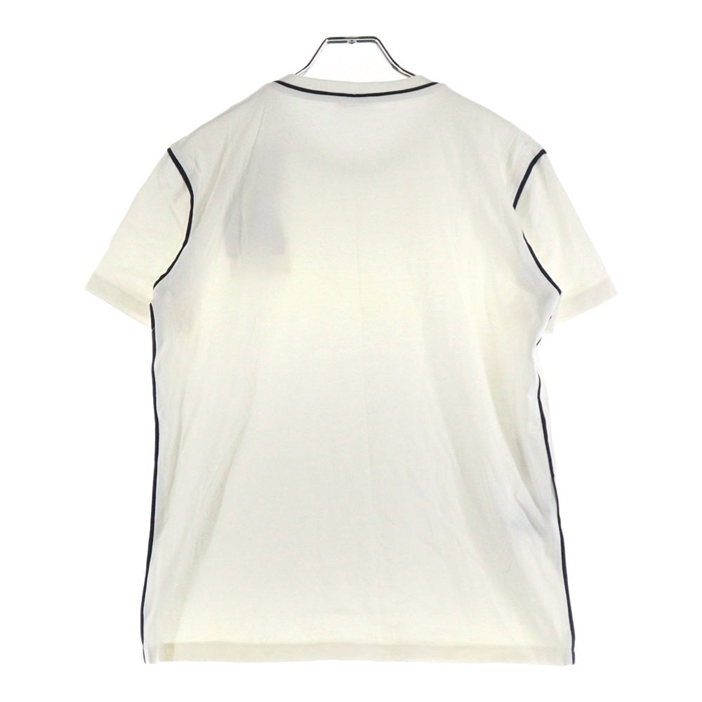 miumiu(ミュウミュウ) 17SS ラインストーン 電話モチーフ ワッペンロゴ パイピングデザイン クルーネック 半袖Tシャツ カットソー ホワイト レディース MJM991