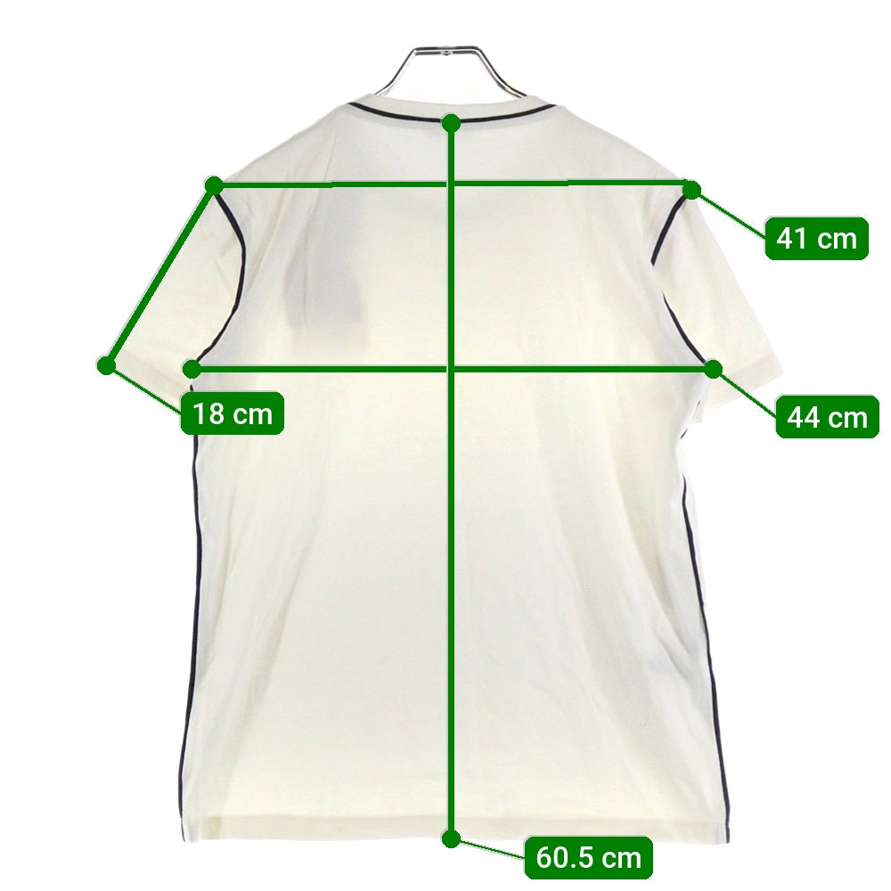 miumiu(ミュウミュウ) 17SS ラインストーン 電話モチーフ ワッペンロゴ パイピングデザイン クルーネック 半袖Tシャツ カットソー ホワイト レディース MJM991