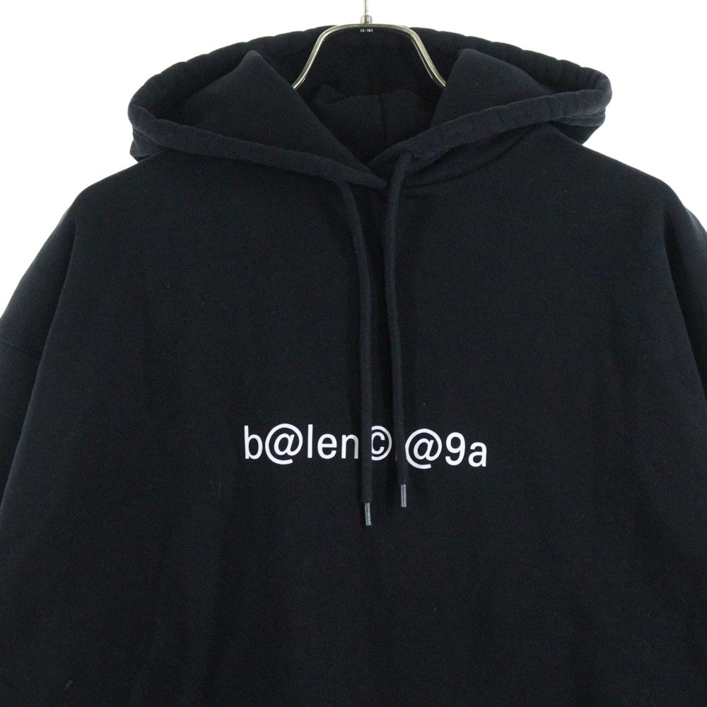 BALENCIAGA(バレンシアガ) 20SS シンボリックロゴプリント プルオーバースウェットパーカー フーディー ブラック 578135