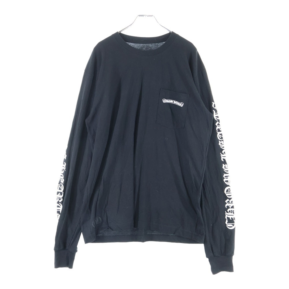 CHROME HEARTS(クロムハーツ) CH SCROLL LABEL スクロールラベル アームプリント 長袖Tシャツ ロンT ブラック