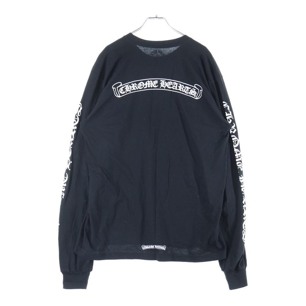 CHROME HEARTS(クロムハーツ) CH SCROLL LABEL スクロールラベル アームプリント 長袖Tシャツ ロンT ブラック