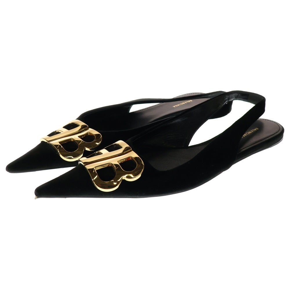 BALENCIAGA(バレンシアガ) BB ナイフベロア ミュール ポインテッドトゥ パンプス 525965 ブラック レディース