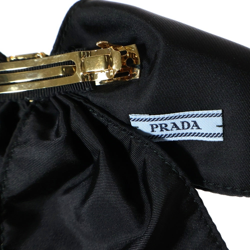PRADA(プラダ) リボン バレッタ Re-Nylon ヘアアクセサリー ブラック ナイロン 1IF163