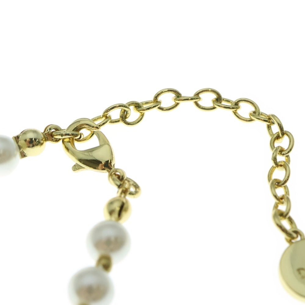 Christian Dior(クリスチャンディオール) Dロゴ フェイクパール ネックレス ペンダント ゴールド金具