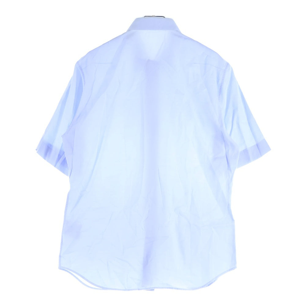 Dior HOMME(ディオールオム) BEE ワンポイント刺繍 比翼ボタン 半袖 レギュラーカラー シャツ ブルー DM3C518B5132