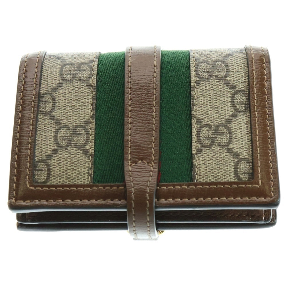GUCCI(グッチ) ジャッキー1961 コンパクトウォレット 二つ折り財布 ブラウン×ベージュ レザー×キャンバス 645536