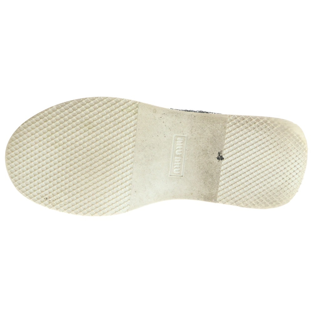 miumiu(ミュウミュウ) スパンコール装飾 ロゴプリント ハイカット