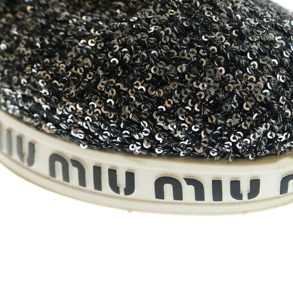 miumiu(ミュウミュウ) スパンコール装飾 ロゴプリント ハイカット