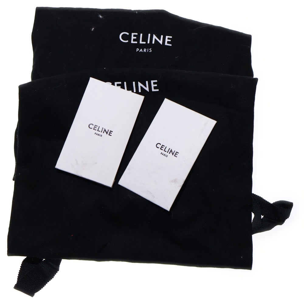 CELINE(セリーヌ) トリオンフ マーガレット ポリッシュドブル フリンジ レザーローファー シューズ ブラック ゴールド金具