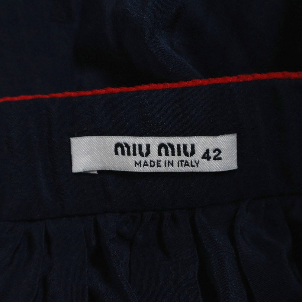 miumiu(ミュウミュウ) ロゴライン フレアスカート ネイビー MG1117 レディース