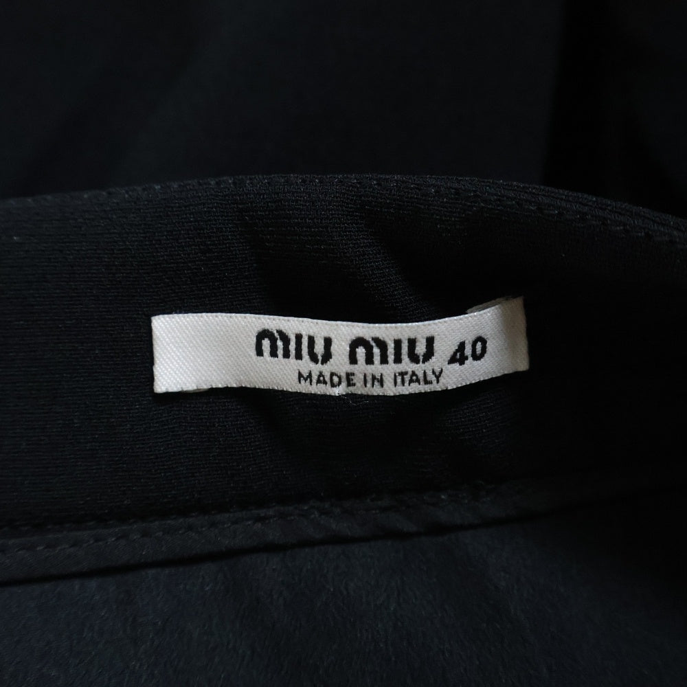 miumiu(ミュウミュウ) タックフレアスカート ブラック MG1184