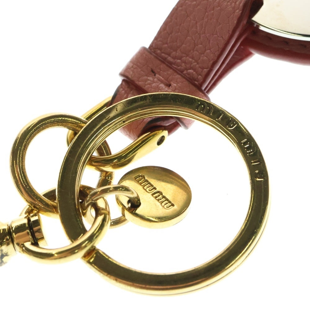 miumiu(ミュウミュウ) ハートモチーフ ミラー キーチャーム ピンク