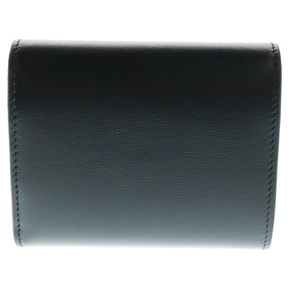 CELINE(セリーヌ) トリオンフ 三つ折り財布 コンパクトウォレット コインケース ブラック ゴールド金具 レザー