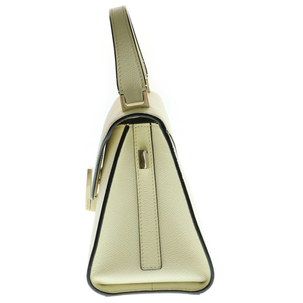 Valextra(ヴァレクストラ) ミニイジィデ レザー 2WAY ハンド ショルダーバッグ ゴールド金具 アイボリー/ホワイト