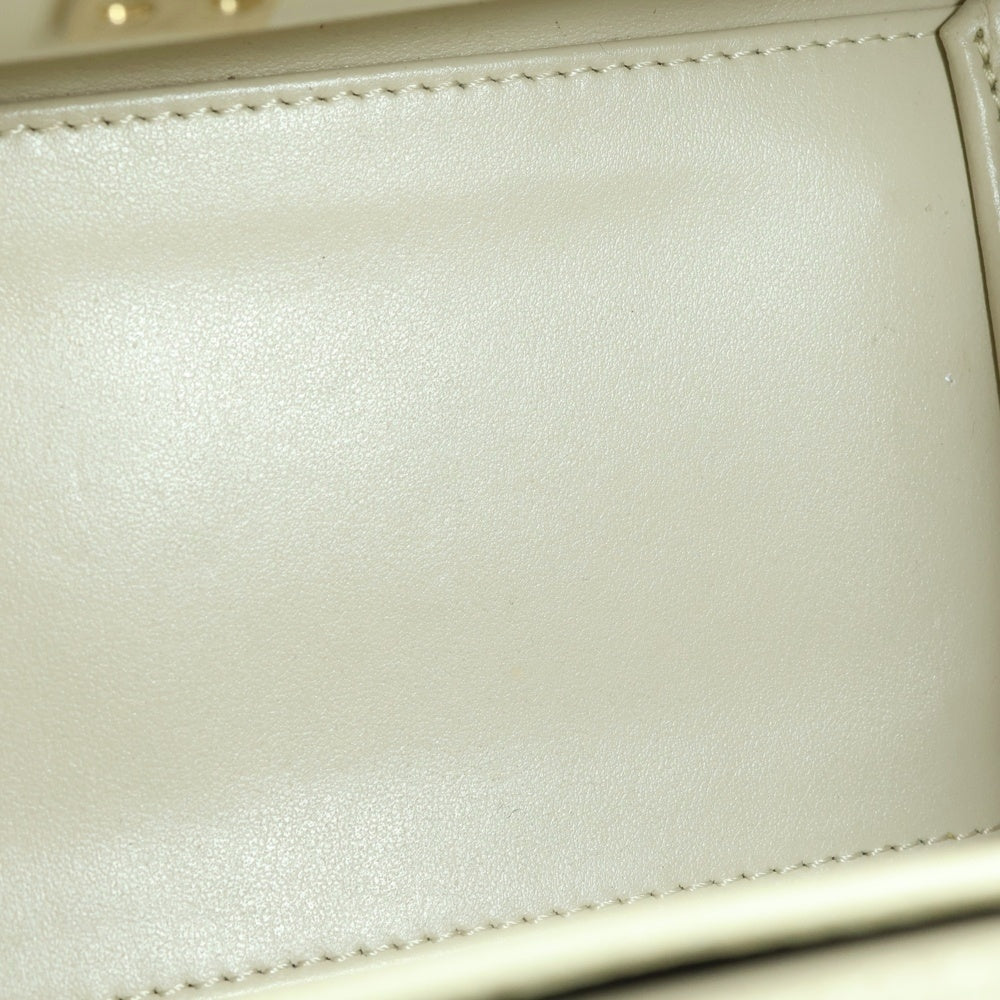 Valextra(ヴァレクストラ) ミニイジィデ レザー 2WAY ハンド ショルダーバッグ ゴールド金具 アイボリー/ホワイト