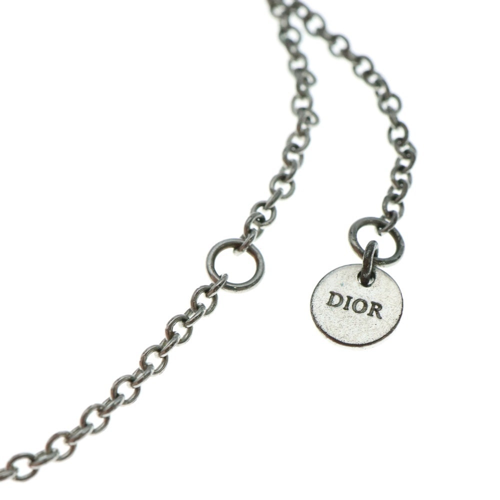 Christian Dior(クリスチャンディオール) CDロゴ ラインストーン チェーン ブレスレット シルバー