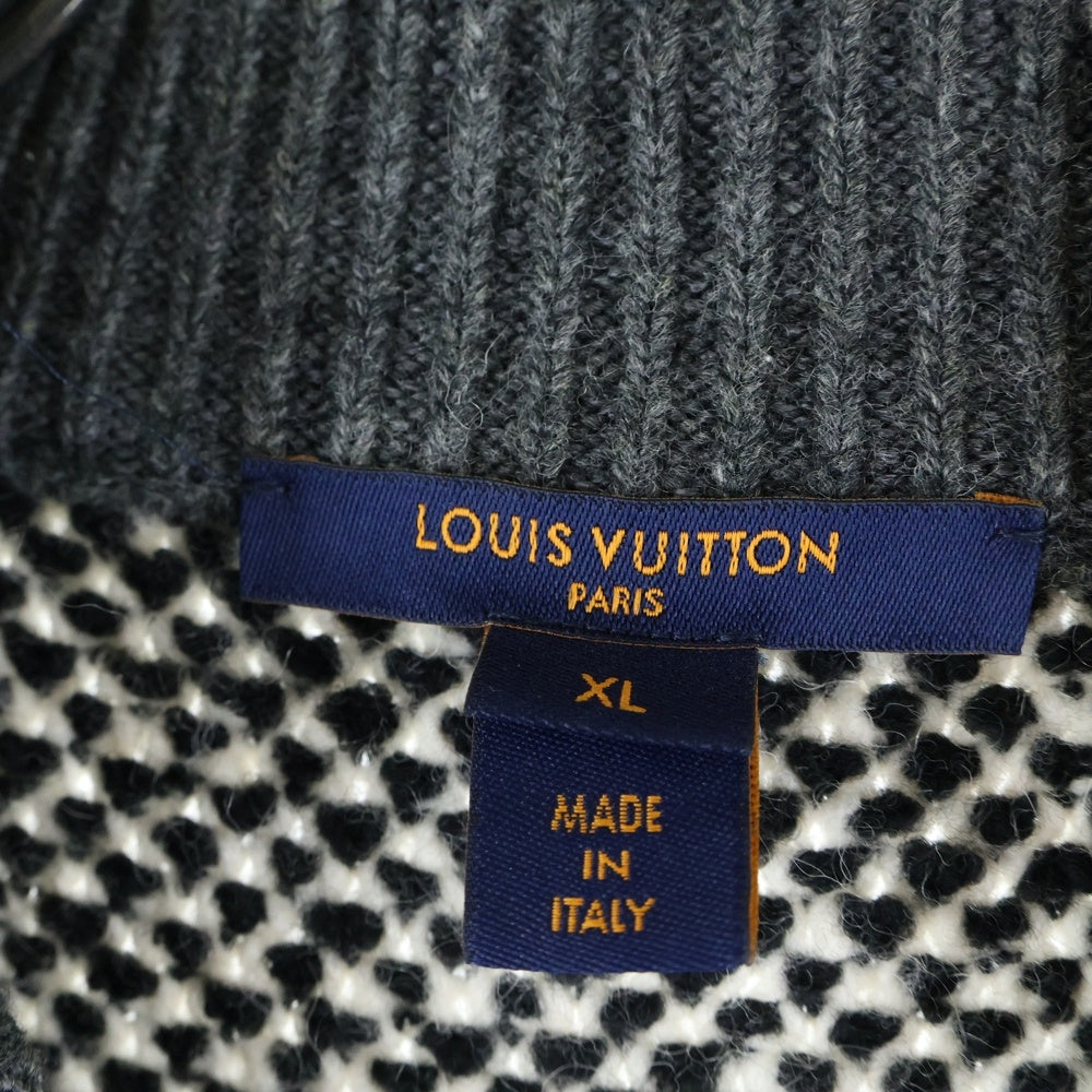 LOUIS VUITTON(ルイヴィトン) 21AW モノグラム ニットスタジャン ブルゾン グレー RW212B IS4 FLKC83