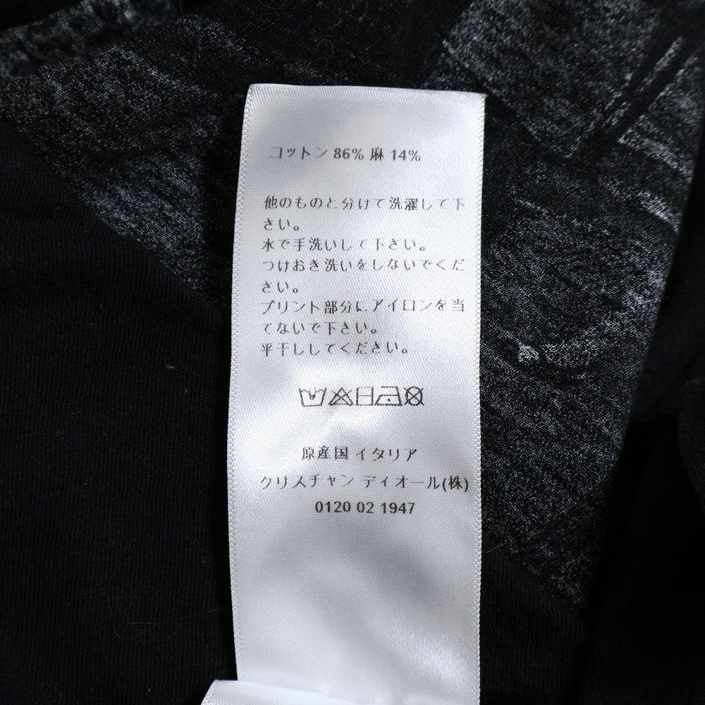 Christian Dior(クリスチャンディオール) ロゴクルーネック半袖フォトTシャツ カットソー ブラック 853T03TY428