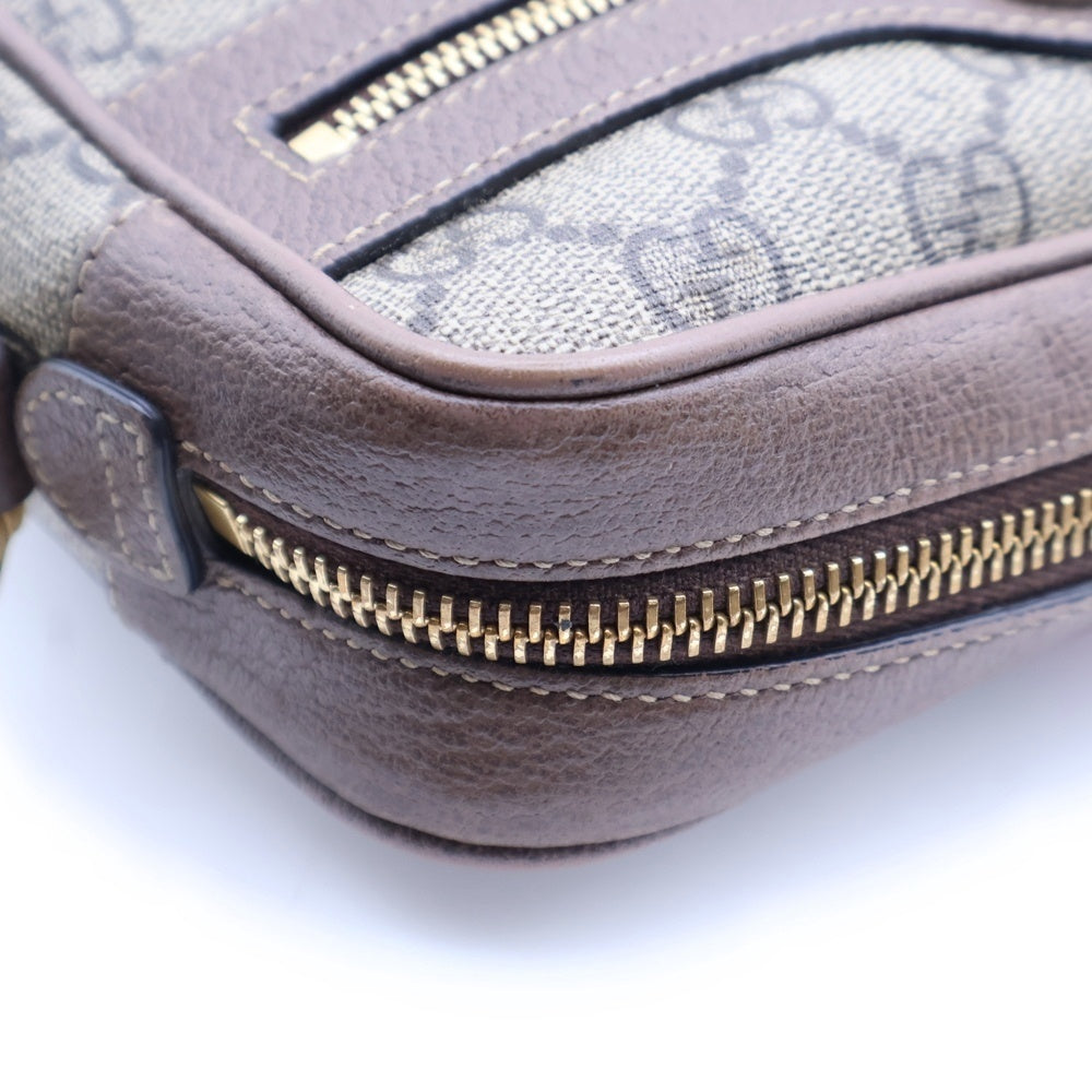 GUCCI(グッチ) オフィディア GGスプリーム ショルダーバッグ ブラウン×ベージュ キャンバス×レザー ゴールド金具