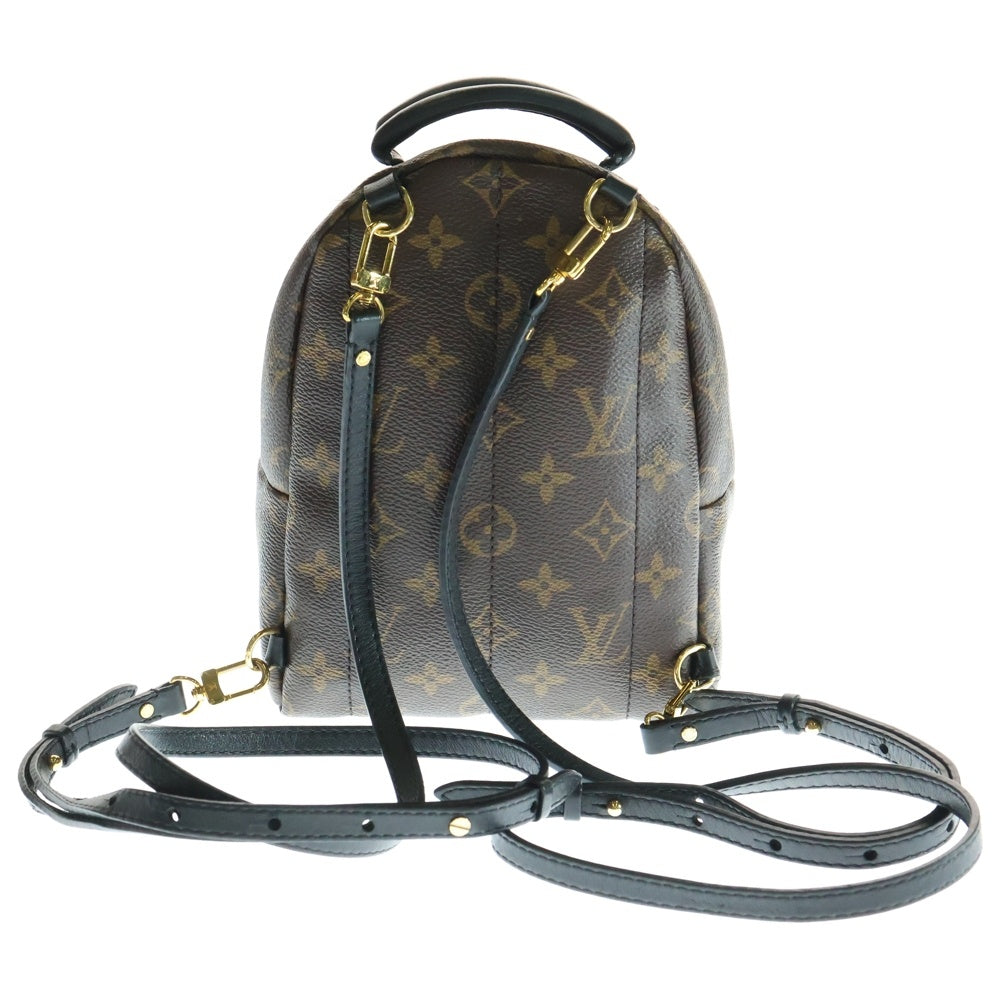 LOUIS VUITTON(ルイヴィトン) モノグラム パームスプリングス ミニ リュックサック バックパック ブラウン×ブラック レザー×PVC ゴールド金具 M41562