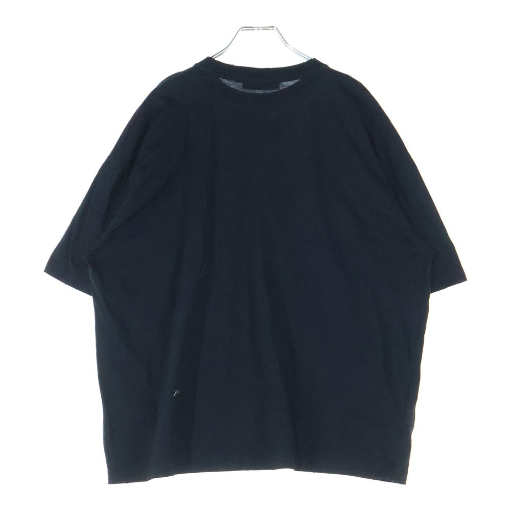 PRADA(プラダ) 22SS ビジュー スタッズ トライアングルロゴワッペン クルーネック 半袖Tシャツ カットソー ブラック レディース 3572AR
