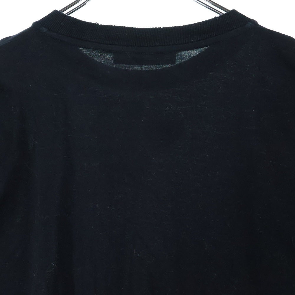 PRADA(プラダ) 22SS ビジュー スタッズ トライアングルロゴワッペン クルーネック 半袖Tシャツ カットソー ブラック レディース 3572AR