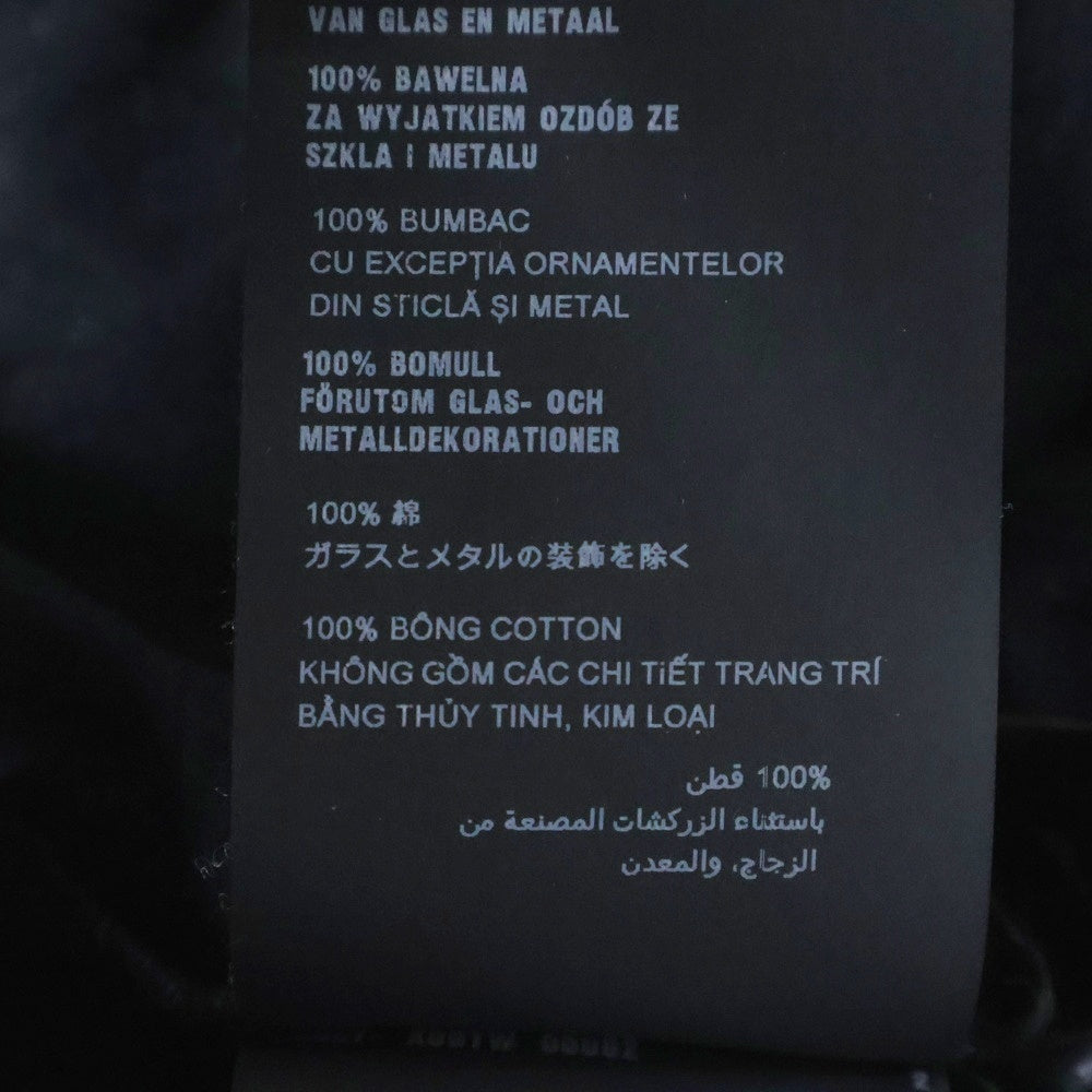 PRADA(プラダ) 22SS ビジュー スタッズ トライアングルロゴワッペン クルーネック 半袖Tシャツ カットソー ブラック レディース 3572AR