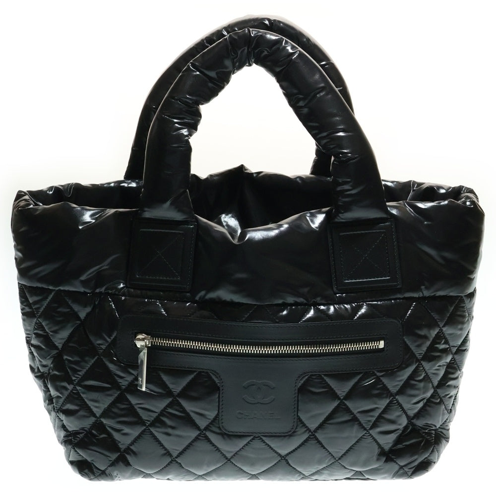 CHANEL(シャネル) キルティング コココクーン PM トートバッグ ハンドバッグ ブラック ナイロン