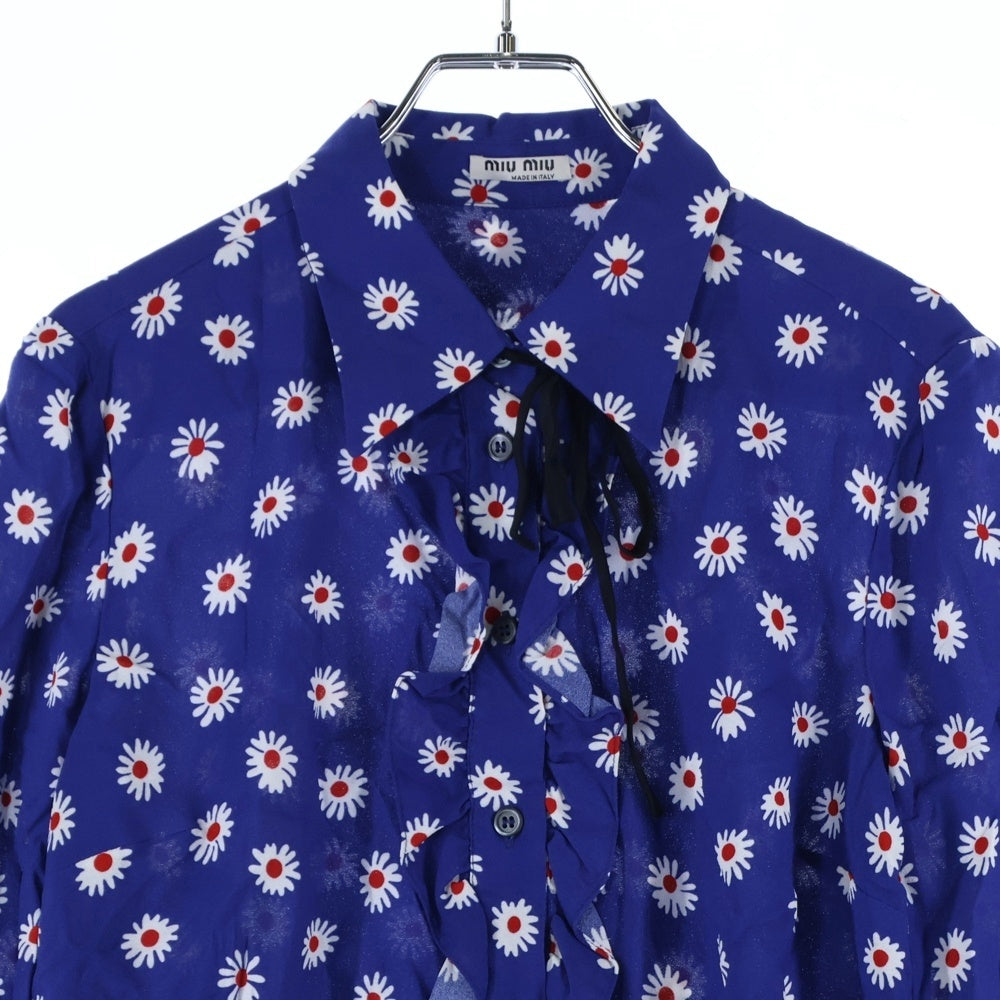 miumiu(ミュウミュウ) 18SS フラワー総柄プリント ビスコース フリル