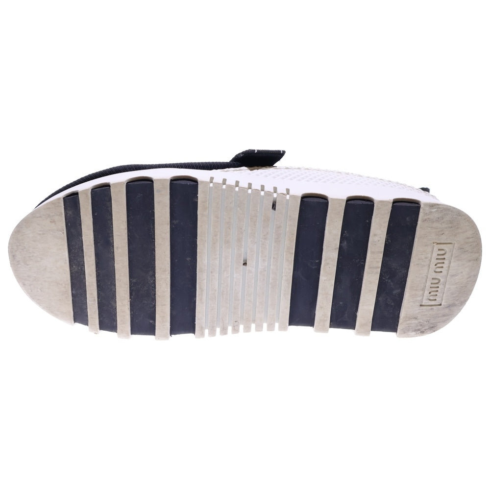 miumiu(ミュウミュウ) ロゴベルト レースアップ ローカットシューズ スニーカー ブラック レディース