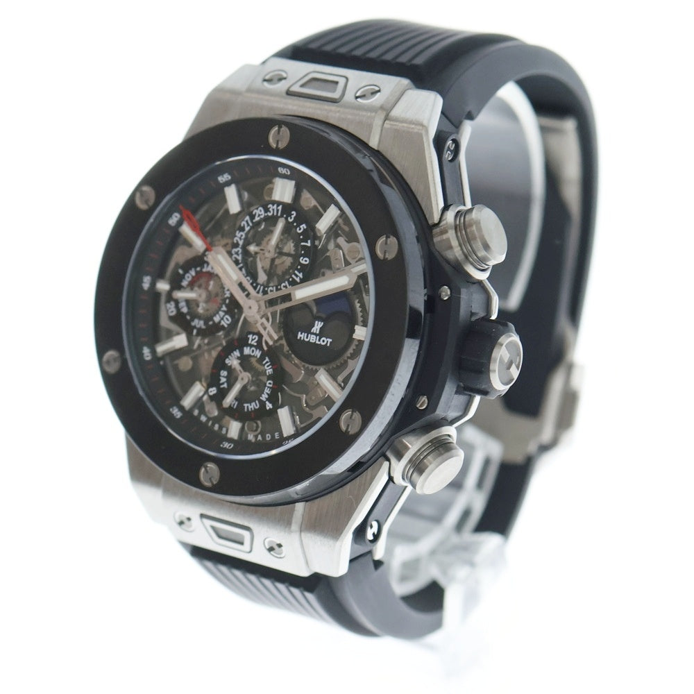 HUBLOT(ウブロ) ビッグバン ウニコ パーペチュアルカレンダー チタニウム セラミック スケルトン文字盤ウォッチ 腕時計 Ti×ラバー/AT ブラック/シルバー 406.nm.0170.rx