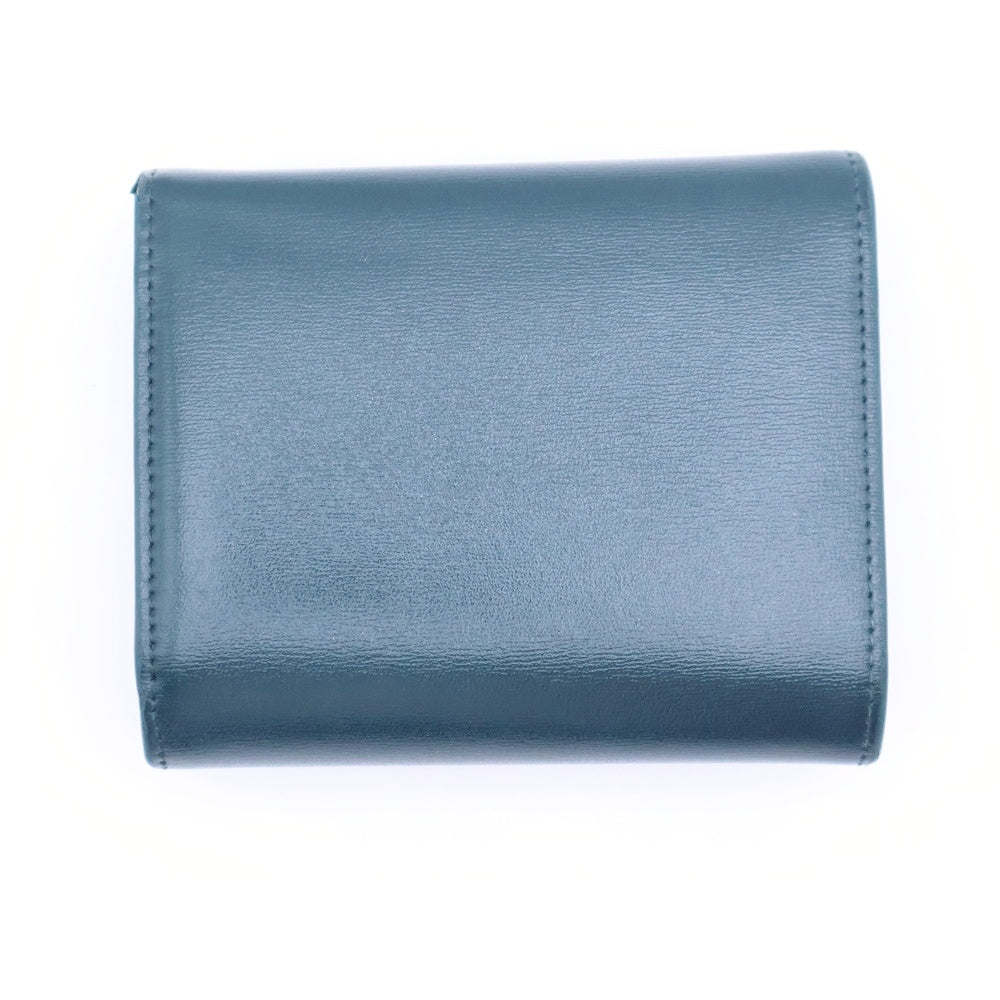 CELINE(セリーヌ) トリオンフ コンパクトウォレット 三つ折り財布 グリーン レザー
