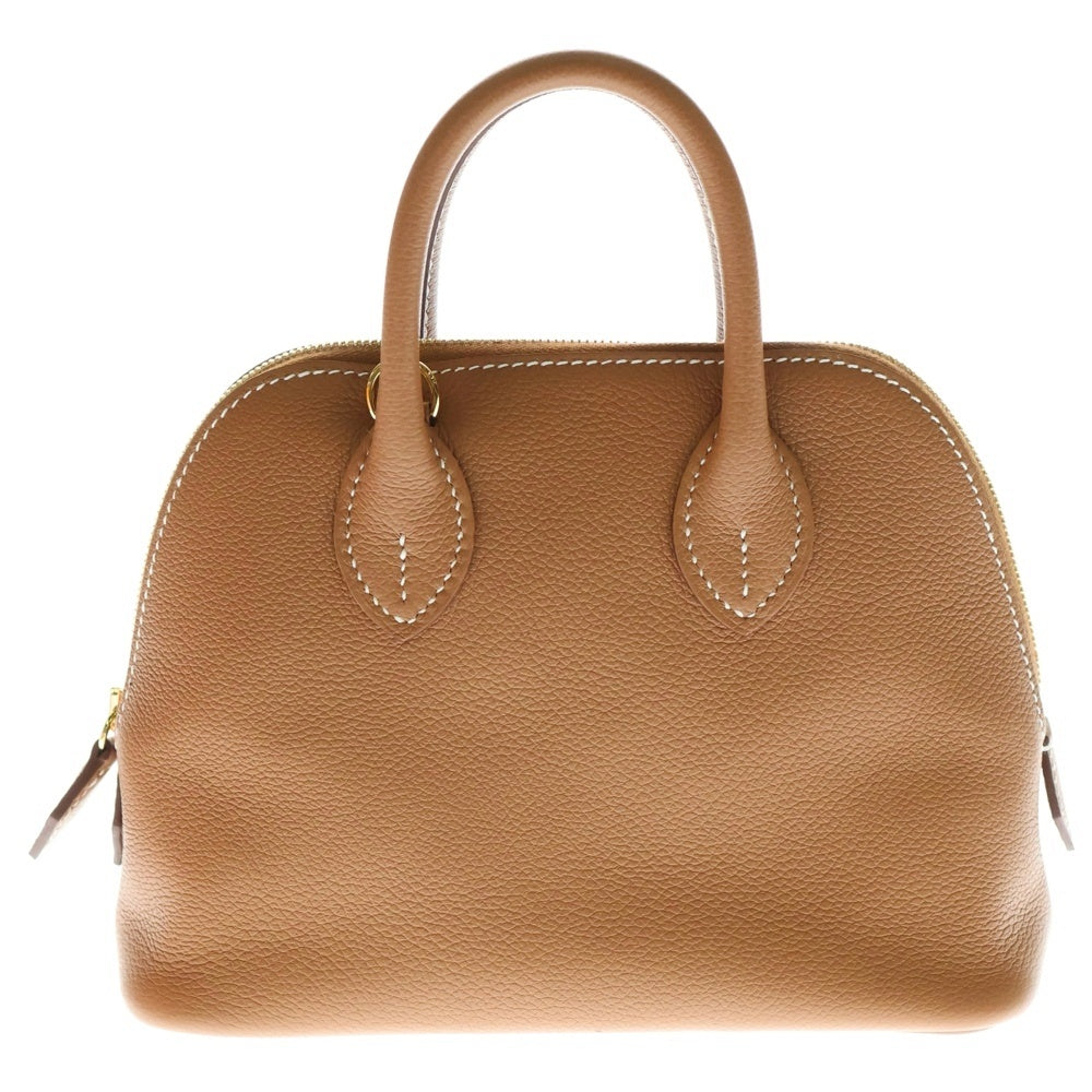 HERMES(エルメス) ボリード1923 ミニ ゴールド×ヴェルソ エバーカラー GD金具 2WAY レザーショルダーバッグ ハンドバッグ ブラウン レディース K刻印