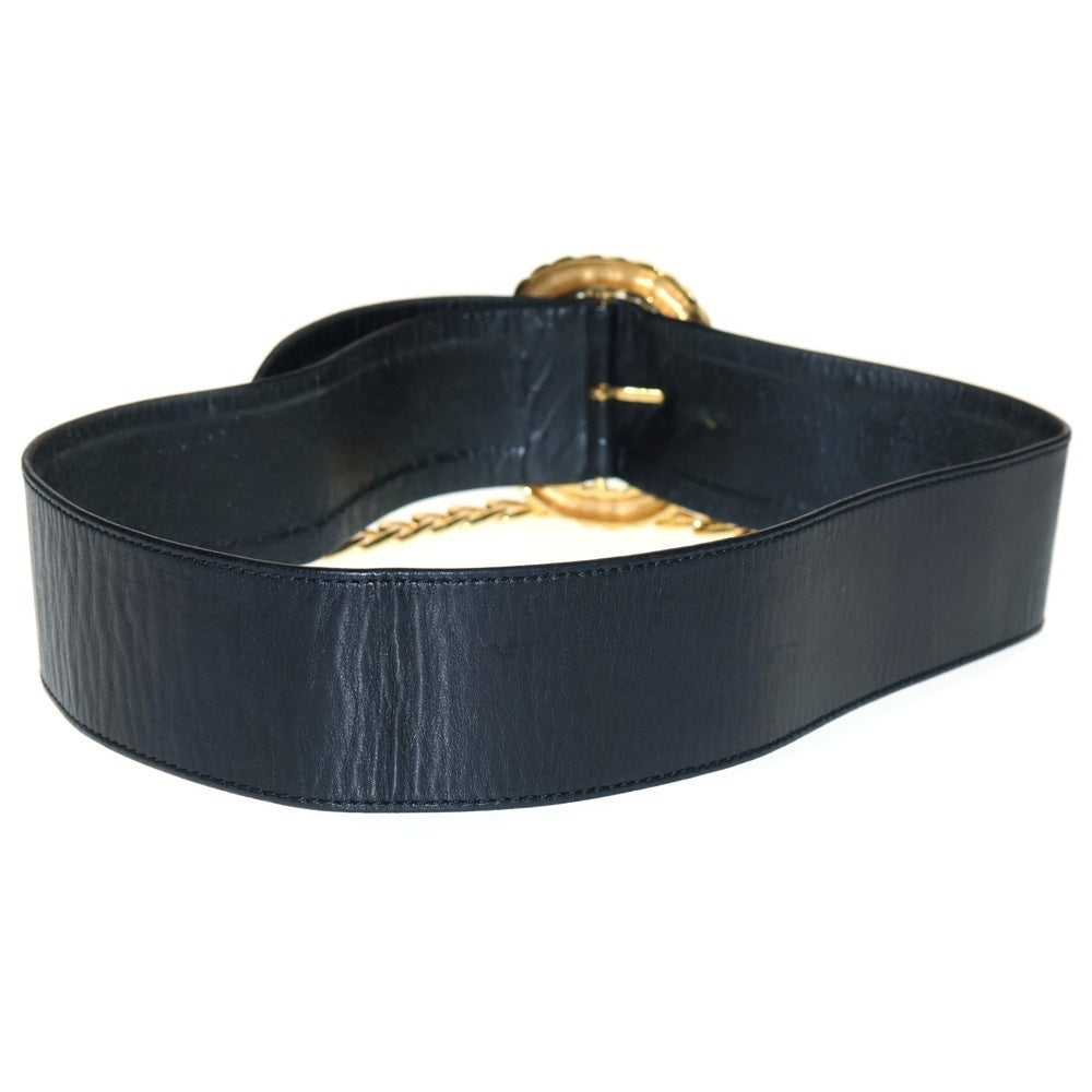 CHANEL(シャネル) カンボンコイン ベルト ブラック×ゴールド GP×レザー