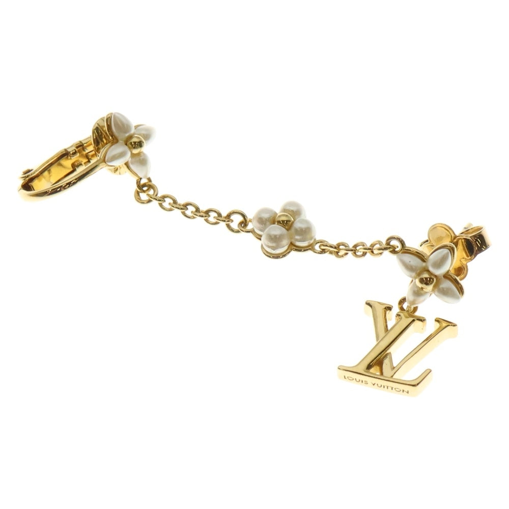 LOUIS VUITTON(ルイヴィトン) LVフローラ ロゴイヤーカフ×ピアス イヤーアクセサリー ゴールド×ホワイト GP