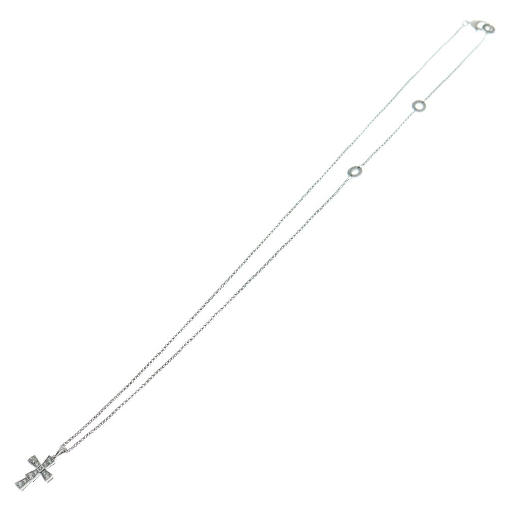 BVLGARI(ブルガリ) セルペンティ スモールクロス ダイヤ付チェーンネックレス ペンダント Au750WG ホワイトゴールド 354038