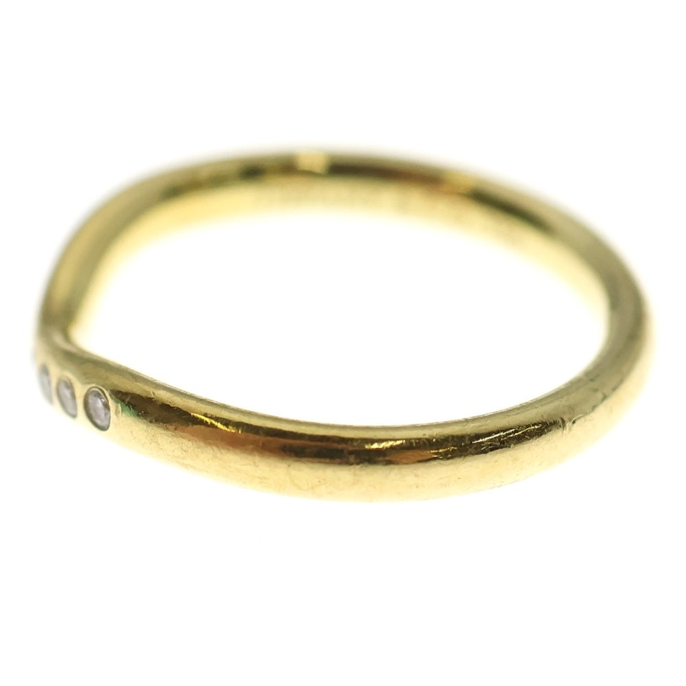TIFFANY & Co.(ティファニー) エルサペレッティ カーブドバンド ダイヤ付リング 指輪 Au750YG イエローゴールド レディース