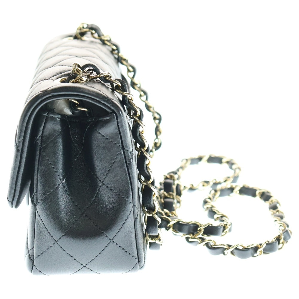 CHANEL(シャネル) ミニマトラッセ20 ココマーク ラムスキン レザー シングルフラップ/シングルチェーンショルダーバッグ ブラック A69900