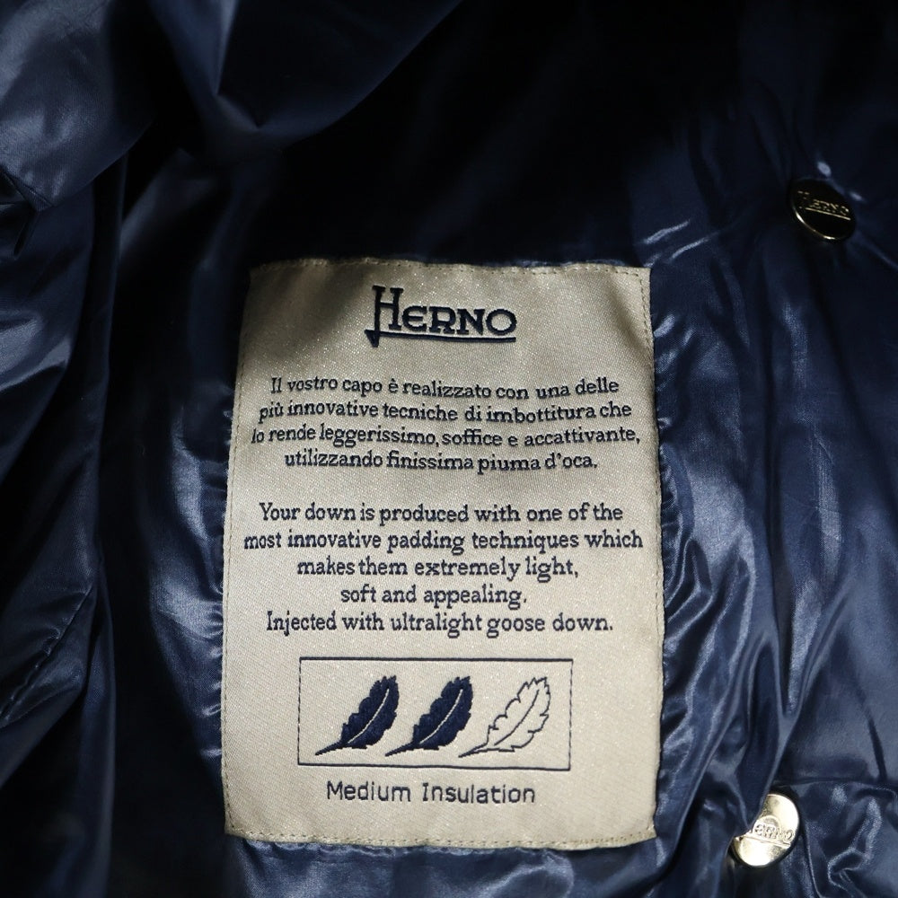 HERNO(ヘルノ) SOFIA ソフィア ハイネック スナップボタン ダウンジャケット ネイビー レディース PI0046D-12017-9245