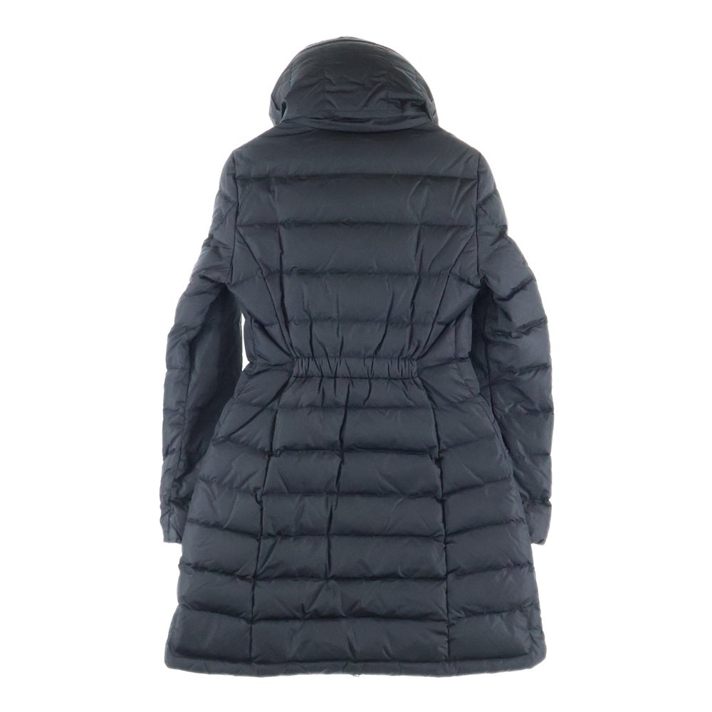MONCLER(モンクレール) 15AW FLAMMETTE フラメッテ ワッペンロゴ フーデッド ジップアップ ダウン ロング ジャケット コート ブラック レディース A20934993105 54155