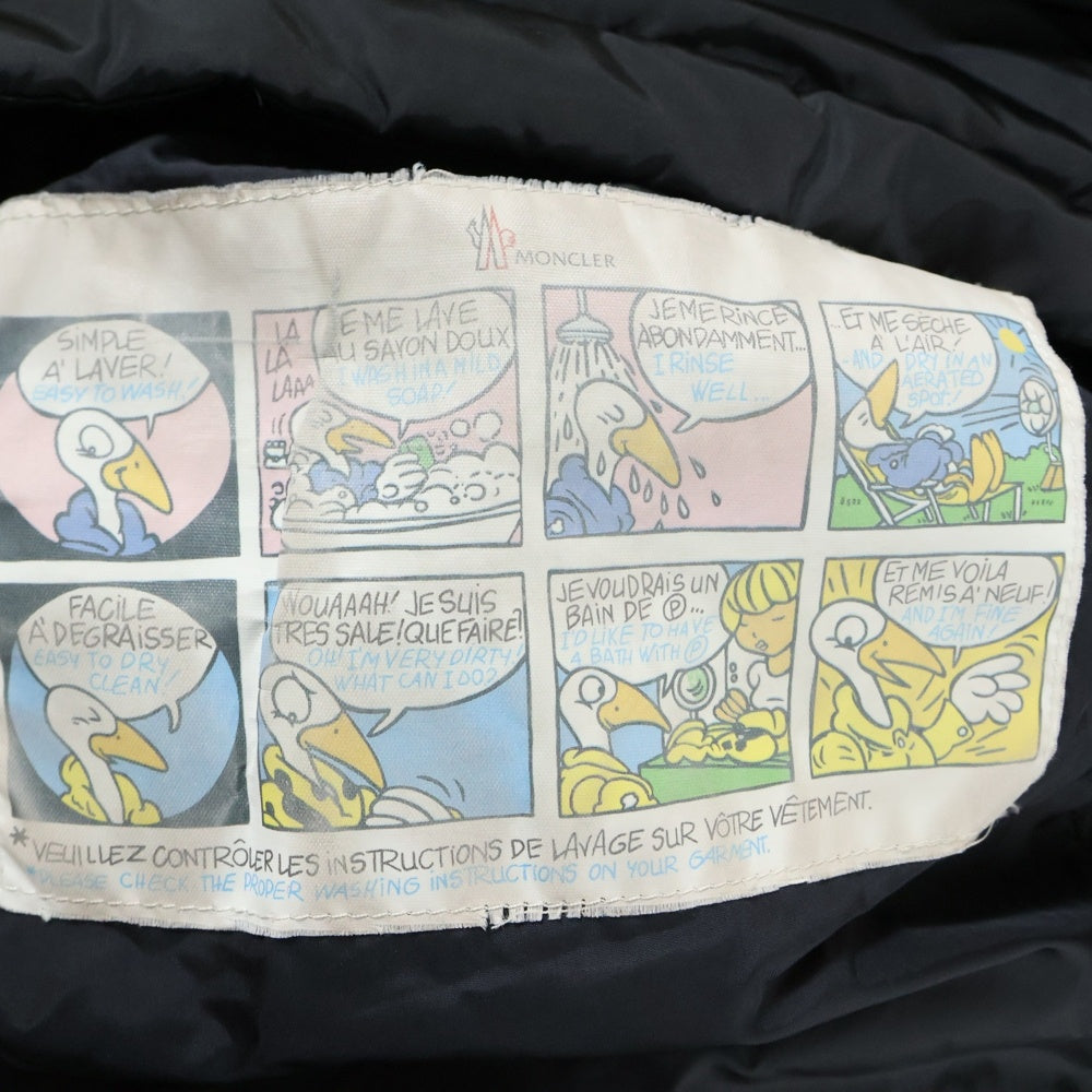 MONCLER(モンクレール) 15AW FLAMMETTE フラメッテ ワッペンロゴ フーデッド ジップアップ ダウン ロング ジャケット コート ブラック レディース A20934993105 54155