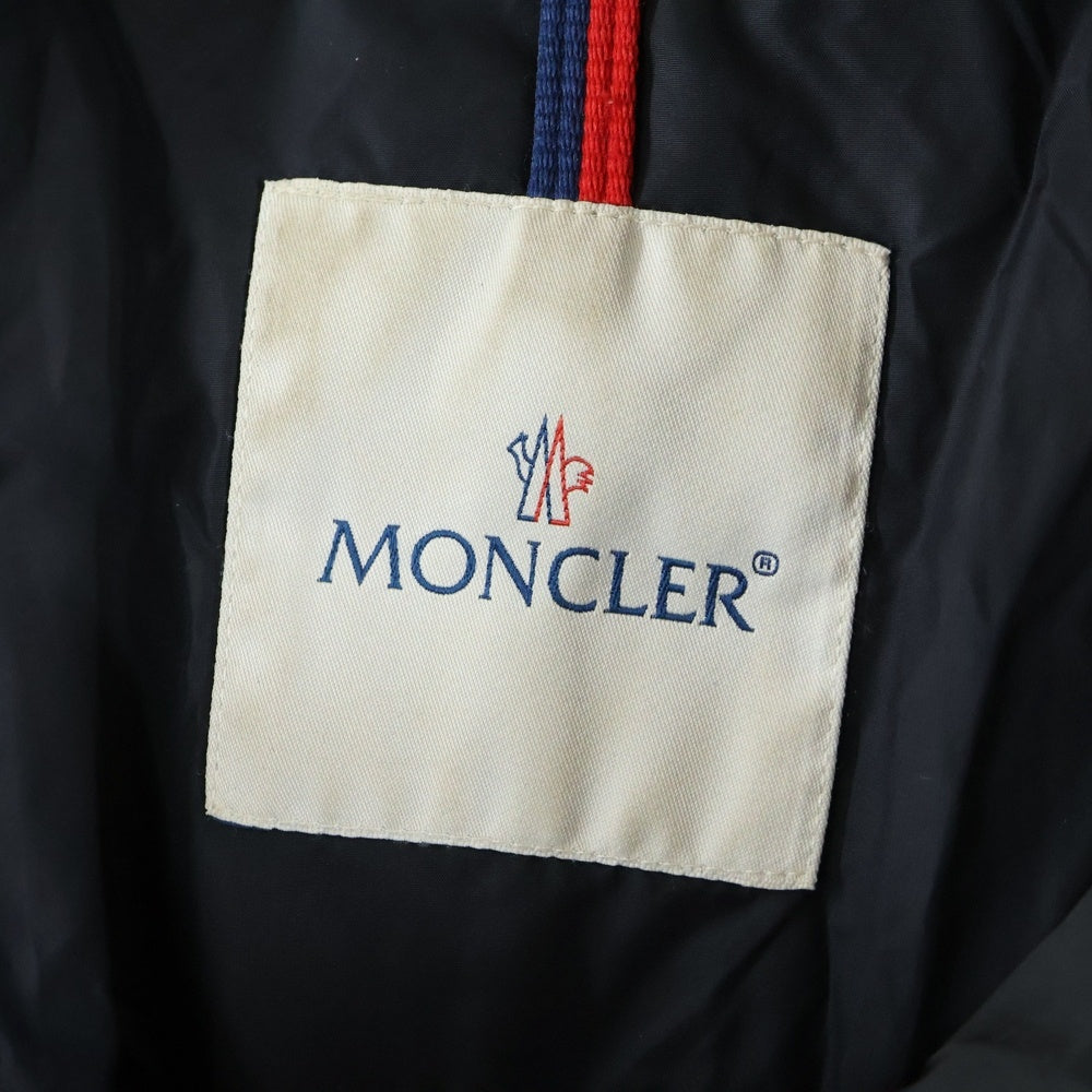 MONCLER(モンクレール) 15AW FLAMMETTE フラメッテ ワッペンロゴ フーデッド ジップアップ ダウン ロング ジャケット コート ブラック レディース A20934993105 54155
