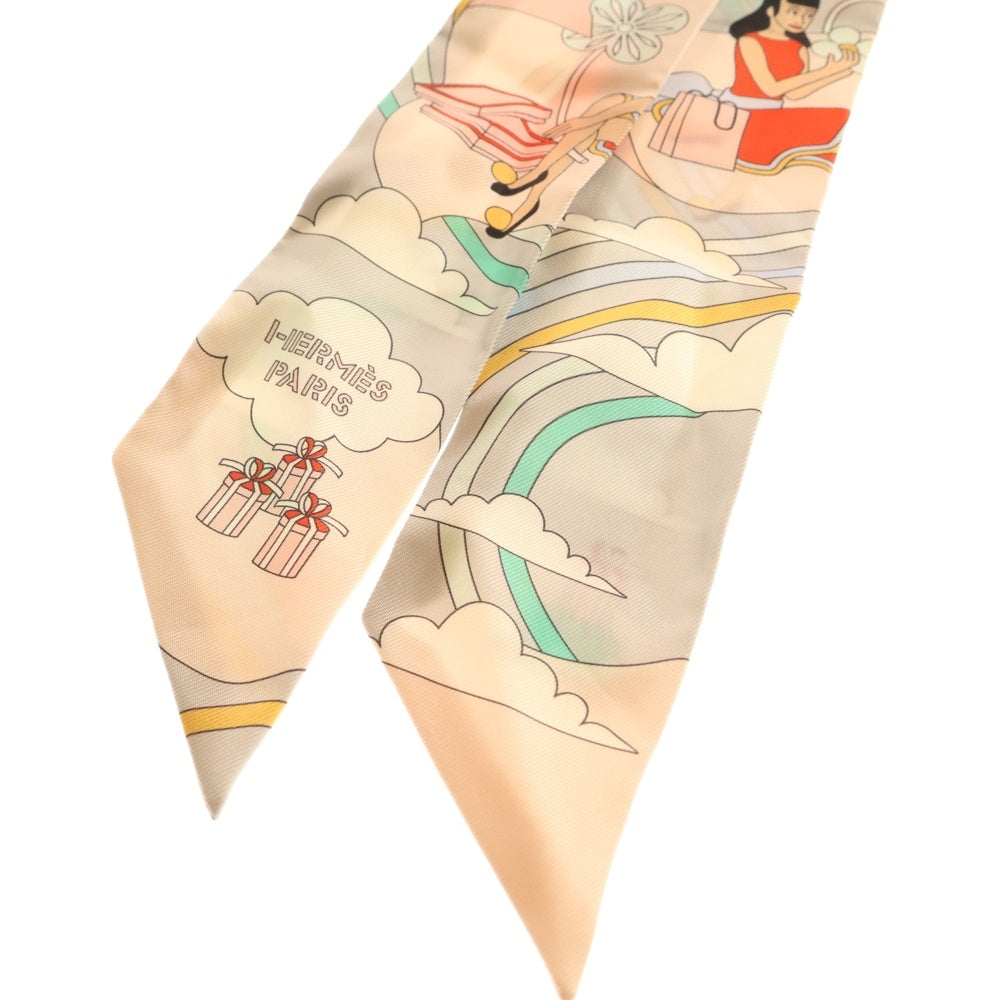 HERMES(エルメス) ツイリー 空飛ぶカレ スカーフ パステルピンク