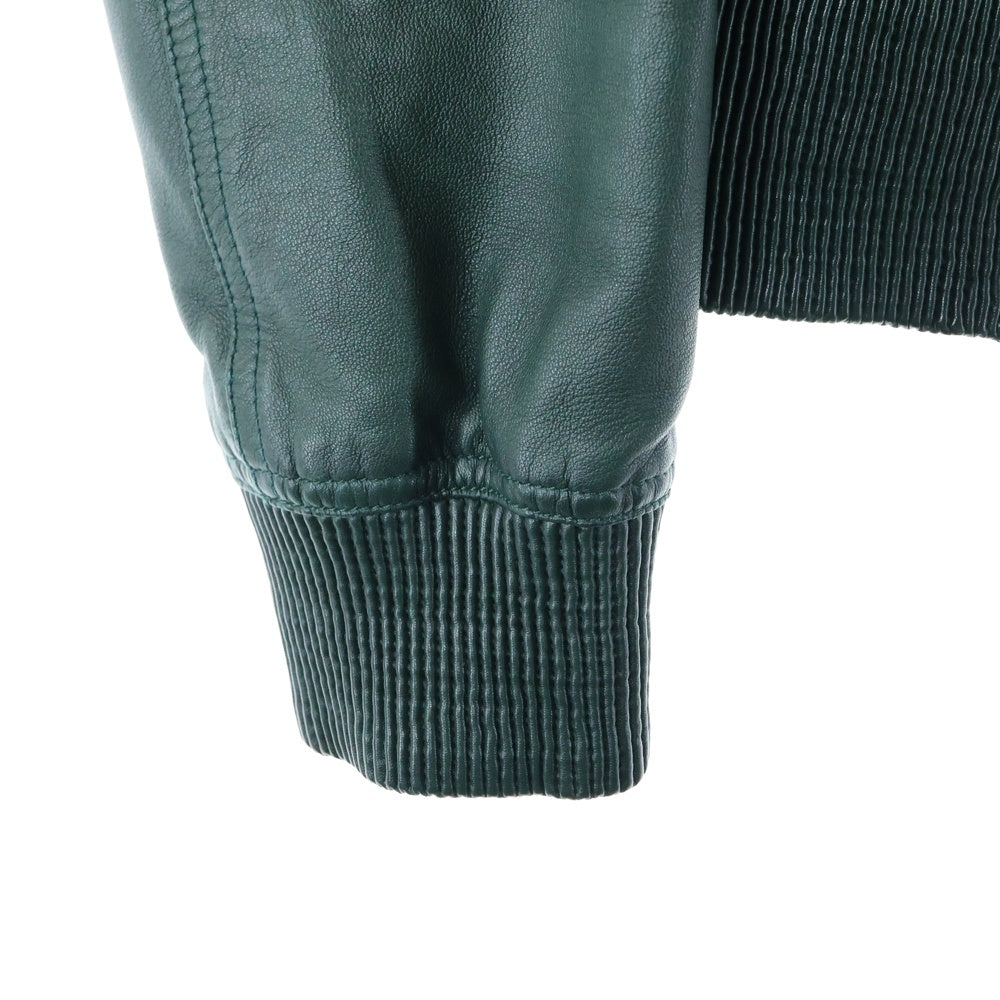 Dior HOMME(ディオールオム) ラムスキン レザー ジップアップ ボンバージャケット ブルゾン グリーン 833L460I0262