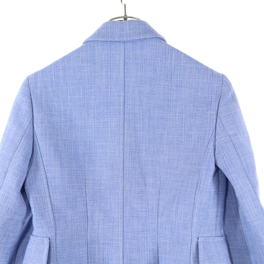 Christian Dior(クリスチャンディオール) ウール混 レーヨン ジップデザイン ダブルブレスト 4B テーラードジャケット ブルー 7C21246A1358
