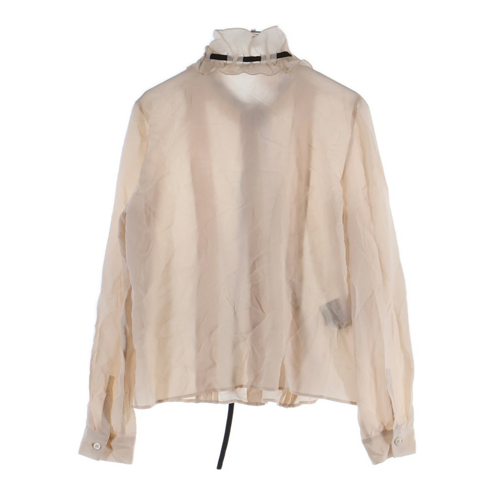 miumiu(ミュウミュウ) 19SS リボン ギャザーカラー タック シルク 長袖